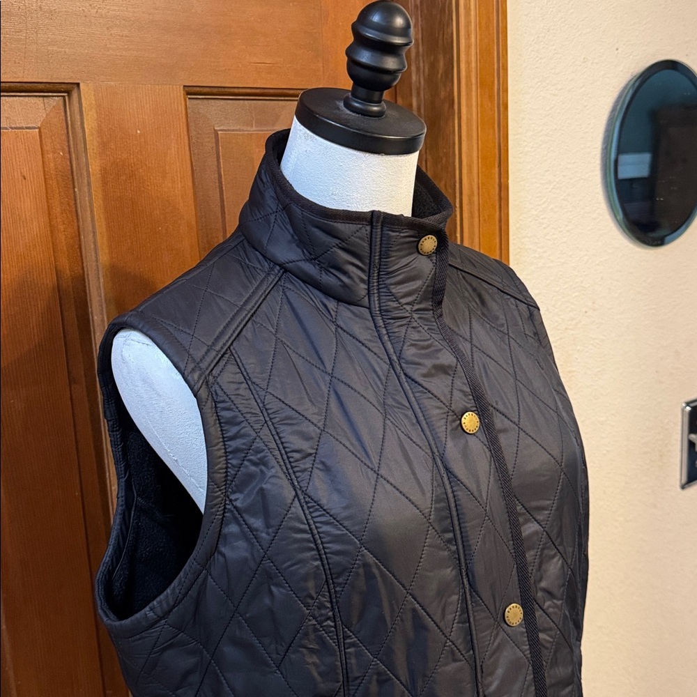 Barbour Black Quilted Vest Size 12 - Picture 5 of 10